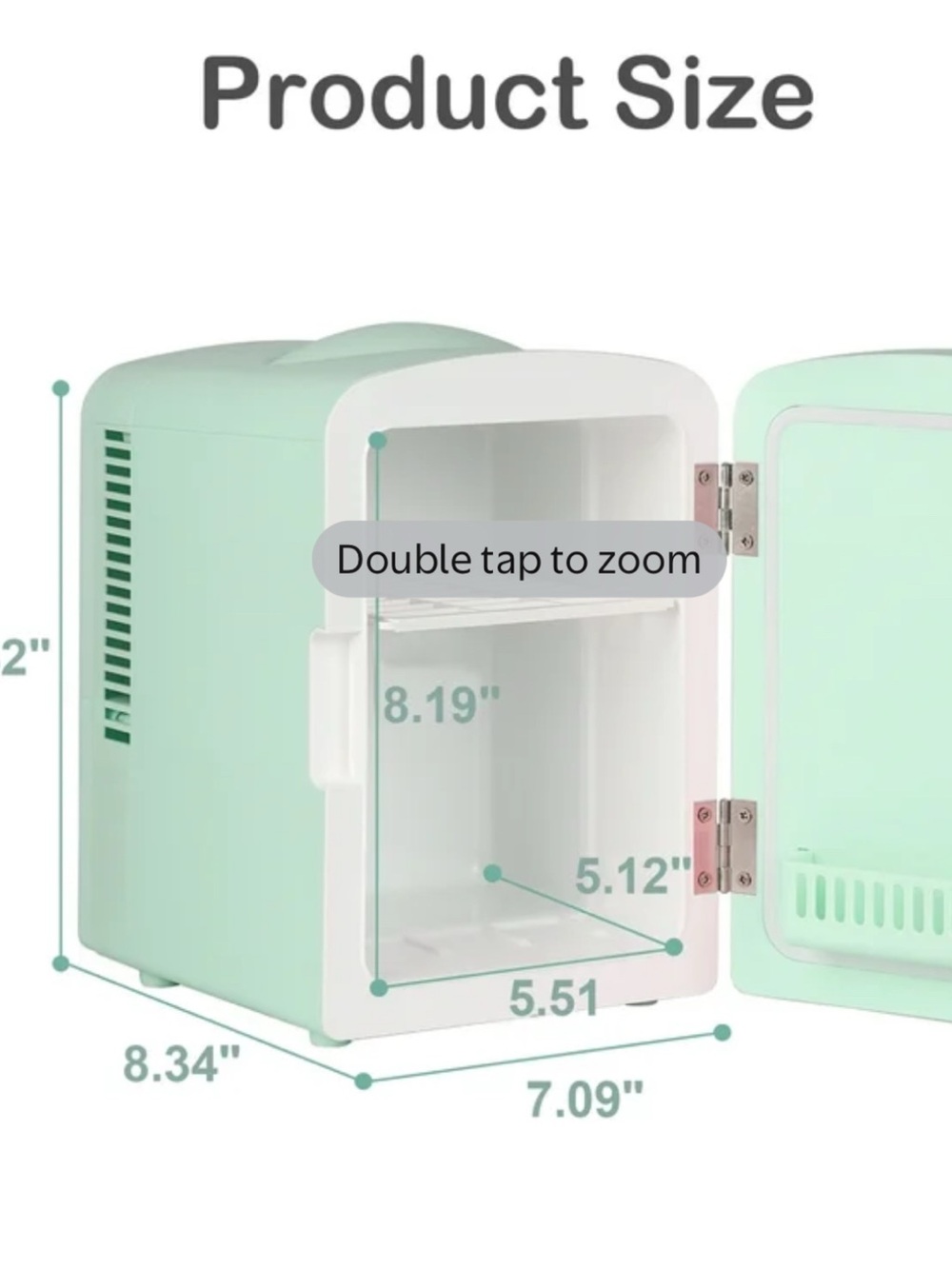 ICON GREEN Mirrored Cosmetic Fridge with LED Touch Mirror - Picture 6 of 7